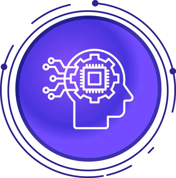 Beyaz arkaplanda izole edilmiş yapay zeka makinesi simgesi. Öğrenme makinesi, makine bulut hesaplama. Renkli taslak konsepti. vektör.