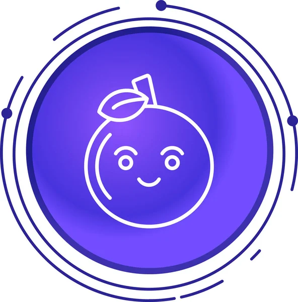 Bir limonun mavi simgesinin vektör çizimi