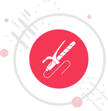 Elektrikli tornavida ikonu için uzun gölgeli beyaz hat elektrikli matkap. Çember düğmesi. vektör.