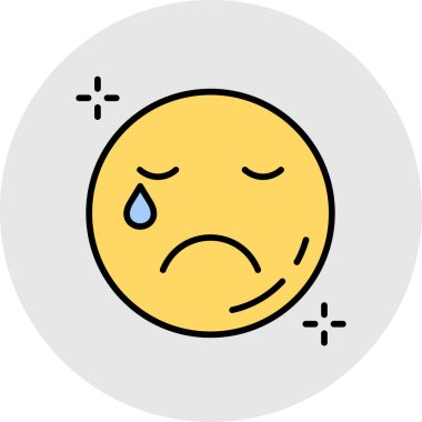vektör üzgün emoji simgesi