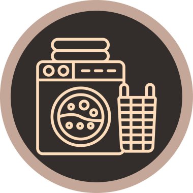 Çamaşır makinesi. Basit illüstrasyon