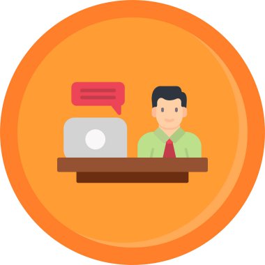 işletme iletişim bürosu simgesi düz stil