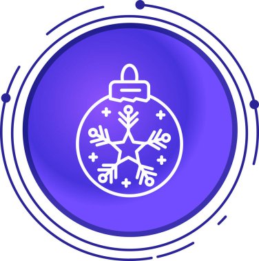 Beyaz arka planda yıldız ikonu olan mavi noel balosu. Mutlu noeller ve mutlu yıllar. vektör illüstrasyonu