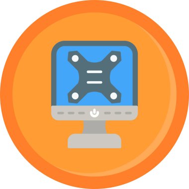 Bilgisayar. Web simgesi basit illüstrasyon