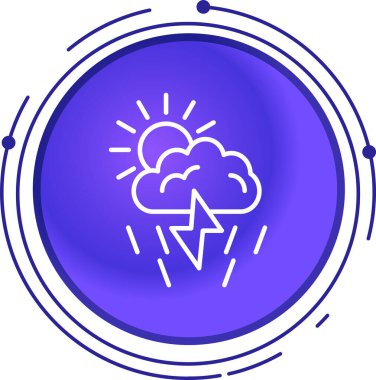 Beyaz arkaplanda izole edilmiş çizgi yıldırım simgesi. Flaş işareti. Flaş ikonu. Gök gürültüsü. Işık grevi. Renkli taslak konsepti. vektör.