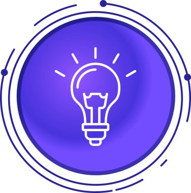 Fikir simgesi, vektör illüstrasyonlu ampul