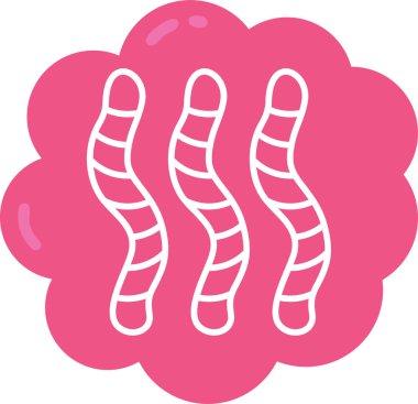 Pembe ve beyaz çizgi filmin vektör çizimi