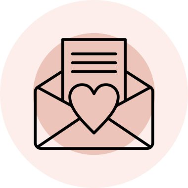 zarf ve aşk simgesi vektör illüstrasyonu