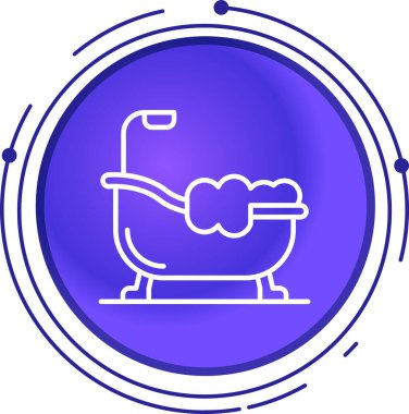 Beyaz arka planda izole edilmiş renkli kase ve kase ikonu. Kâseli kase. Tuvalet işareti. Temizlik konsepti Değişken rastgele dinamik şekiller. vektör.