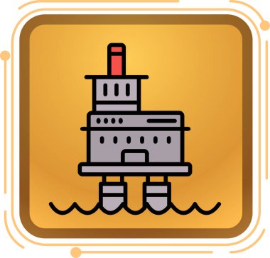 beyaz arkaplanda izole edilmiş ana hat biçiminde deniz feneri simgesi