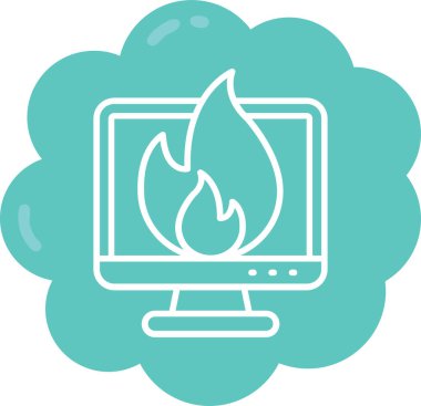 Yangın. Web simgesi basit illüstrasyon