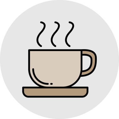 Kahve. Web simgesi basit illüstrasyon