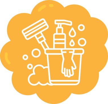 Temizliğin vektör illüstrasyonu, fırçası ve tasarımı