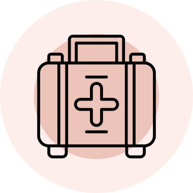 İlk yardım kiti simgesi, vektör illüstrasyonu