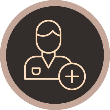 Yuvarlak rozetli bir adamın vektör simgesi