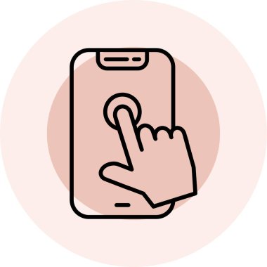 Akıllı telefonun vektör simgesi, dokun