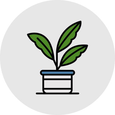 Yuvarlak daireli bir bitkinin vektör simgesi