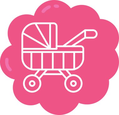 Bebek arabası. Web simgesi basit illüstrasyon