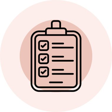 Kontrol listesi. Web simgesi basit illüstrasyon