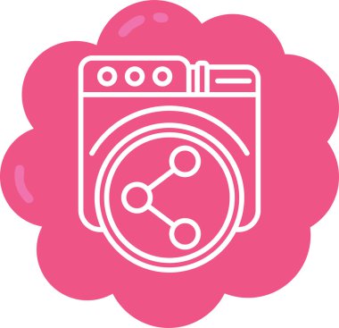 çamaşır makinesi simgesi, basit vektör çizimi