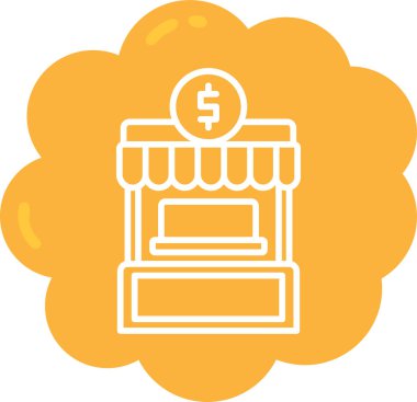 Bir dükkan binasının vektör illüstrasyonu