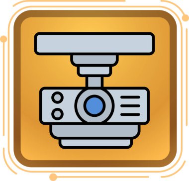 Kamera simgesi. Web için cctv vektör simgelerinin özet çizimi