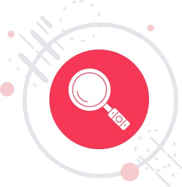 Beyaz zemin üzerinde Dünya 'nın ikonu olan kırmızı çizgi konumu. Dünya ya da Dünya işareti. vektör illüstrasyonu