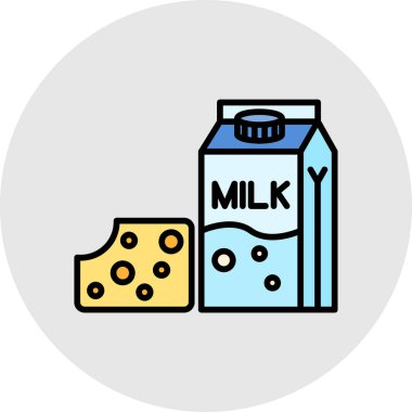 süt ikonu vektör illüstrasyonu