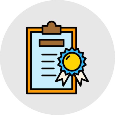 Sertifika doldurulmuş vektör simgesi tasarımı