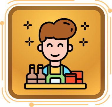 Elinde bir fincan kahve olan bir kadının vektör çizimi