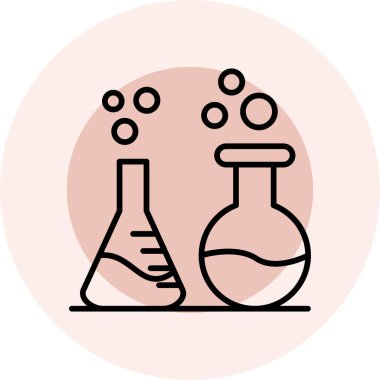 Laboratuvar ikonu. Bilim sembolünün ana hatları. beyaz arkaplanda izole