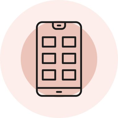 Cep telefonu simgesinin vektör illüstrasyonu