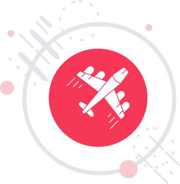 Beyaz arkaplanda gri uçak simgesi izole edildi. Çember çizimi. vektör