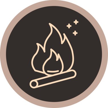 kamp ateşi ikonu vektör illüstrasyonu