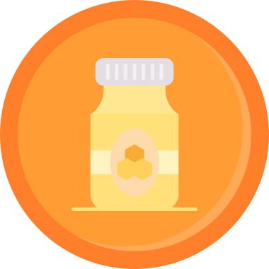 Bal kavanozu vektör simgesi düz biçiminde