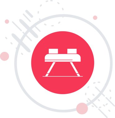 Beyaz çizgi ahşap sandalye ikonu uzun gölge arkaplan izole. Çember düğmesi. vektör.