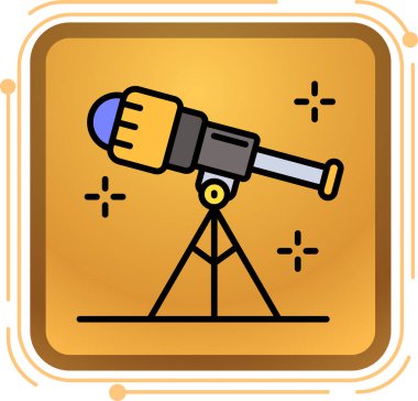 teleskop simgesi, vektör illüstrasyonu basit tasarım