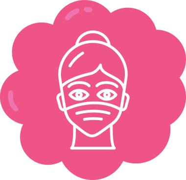 Maskeli bir kadının vektör çizimi