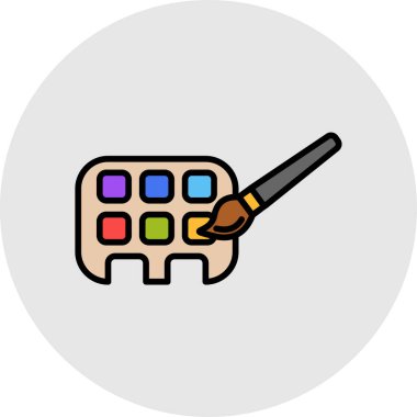 Renk paleti simgesi boyama, vektör illüstrasyonu