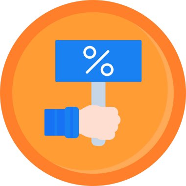 Düz stil indirimli fiyat etiketi simgesi