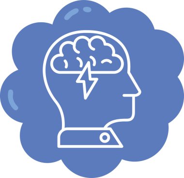 beyin ikonu vektör illüstrasyonu