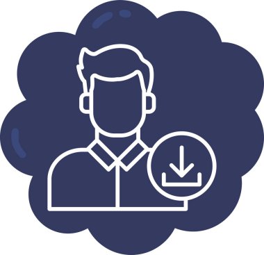 Kalbi olan bir adamın vektör çizimi