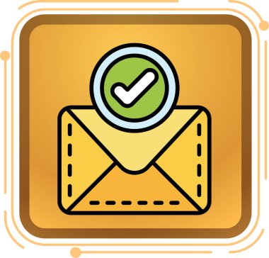 İşaretleme simgesi içeren zarf, çizgi film biçimi