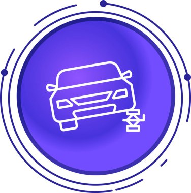 çizgi araba simgesi beyaz arkaplanda izole edildi. Araç nakli. Renkli taslak konsepti. vektör.