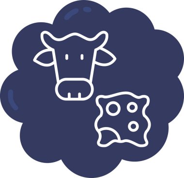 İnek. Web simgesi basit illüstrasyon