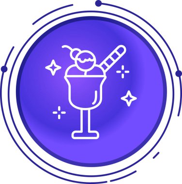 Beyaz arkaplanda saman simgesi olan çizgi kokteyli. Renkli taslak konsepti. vektör.