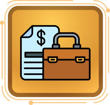 evrak çantası simgesi, vektör illüstrasyonu