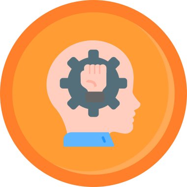 Kafası teçhizatlı. Web simgesi basit illüstrasyon