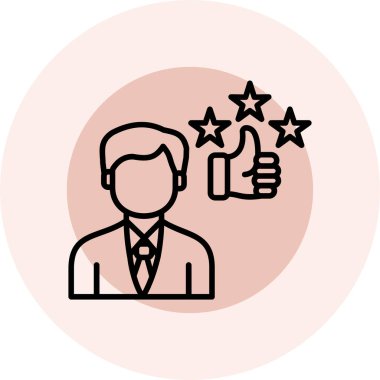 Moda stili izole edilmiş arkaplanda müşteri derecelendirme simgesi