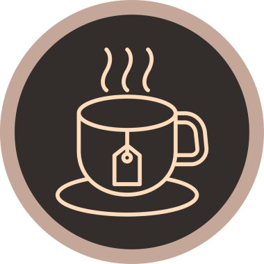 Moda tarzı arka planda çay fincanı simgesi